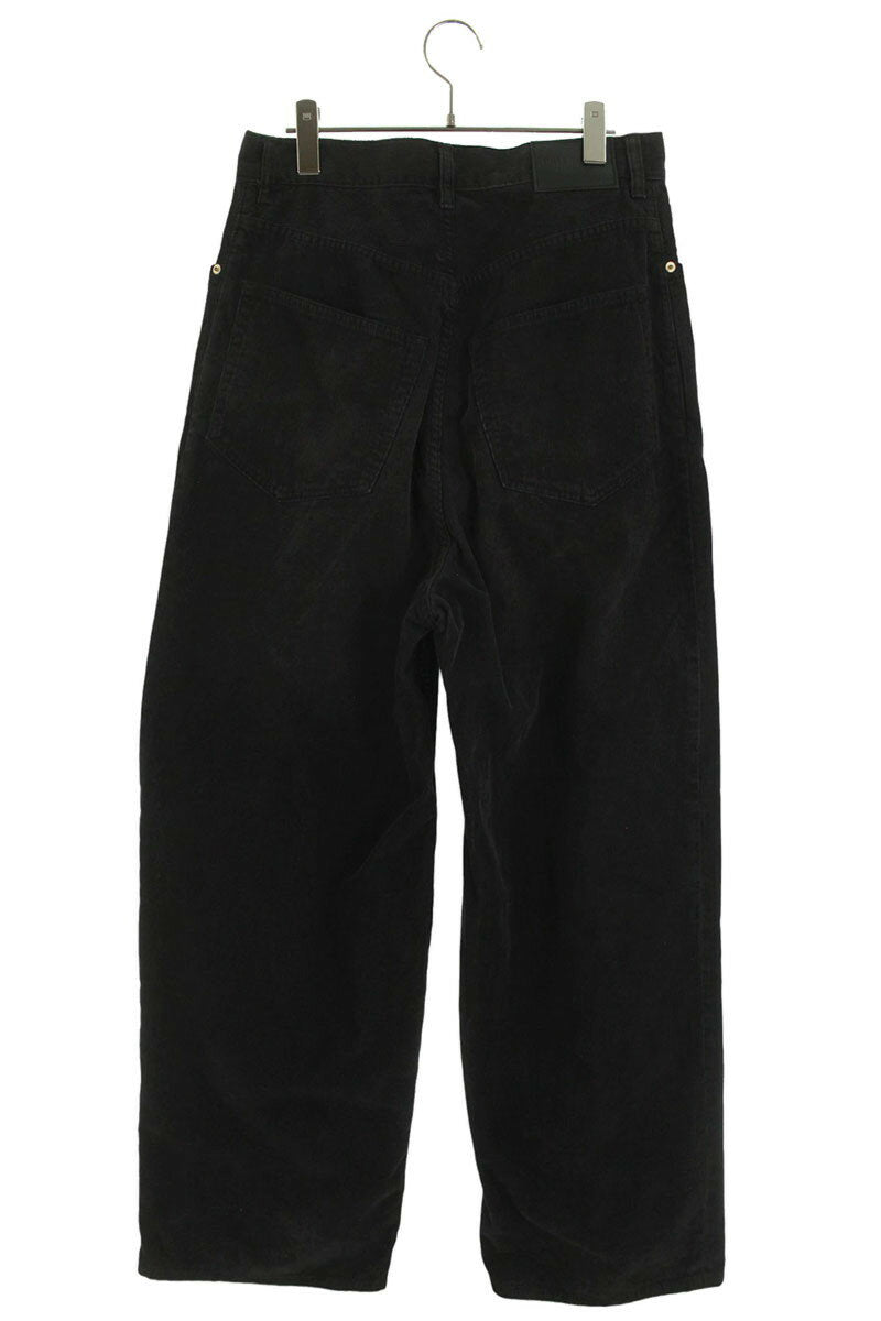 BALENCIAGA Corduroy Wide Long Pants Black Size 28