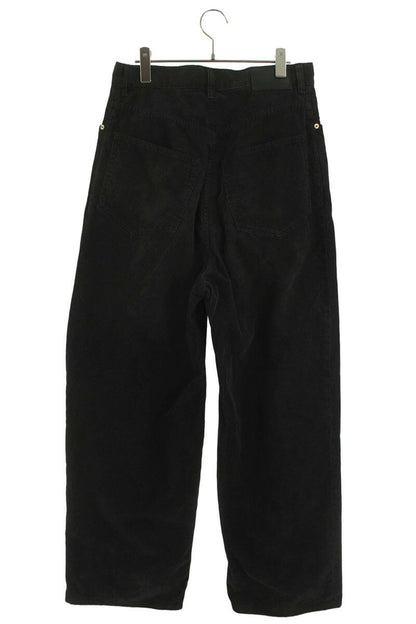 BALENCIAGA Corduroy Wide Long Pants Black Size 28