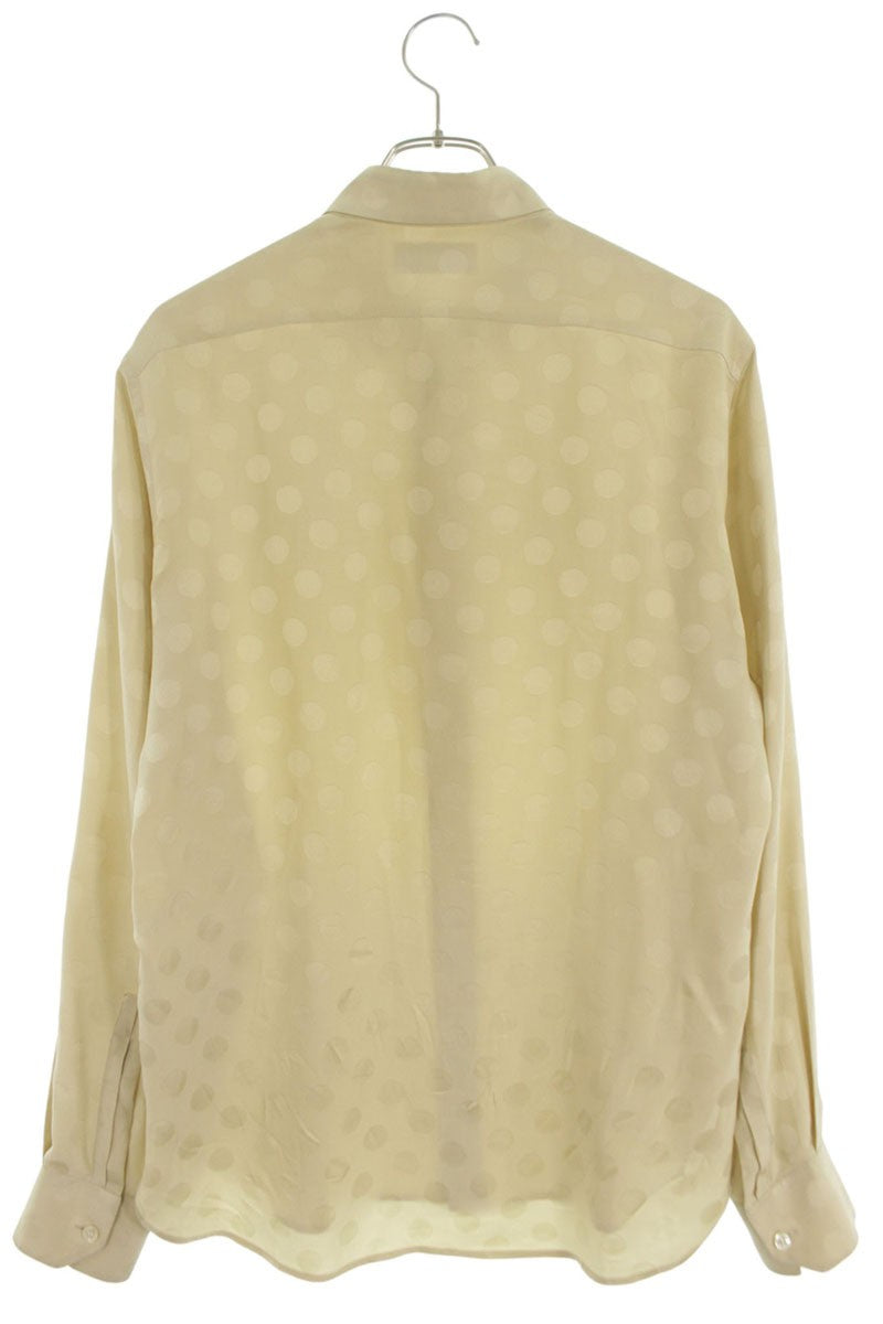 Saint Laurent Paris Silk Long Sleeve Shirt Beige Size XS