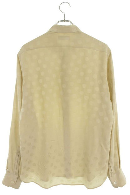 Saint Laurent Paris Silk Long Sleeve Shirt Beige Size XS