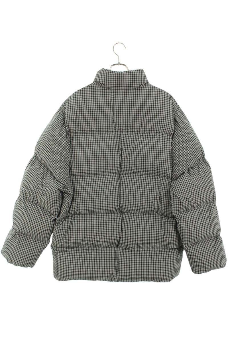 Balenciaga Logo Embroidered Down Jacket Gray Size S