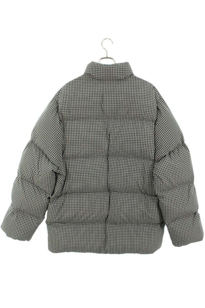 Balenciaga Logo Embroidered Down Jacket Gray Size S