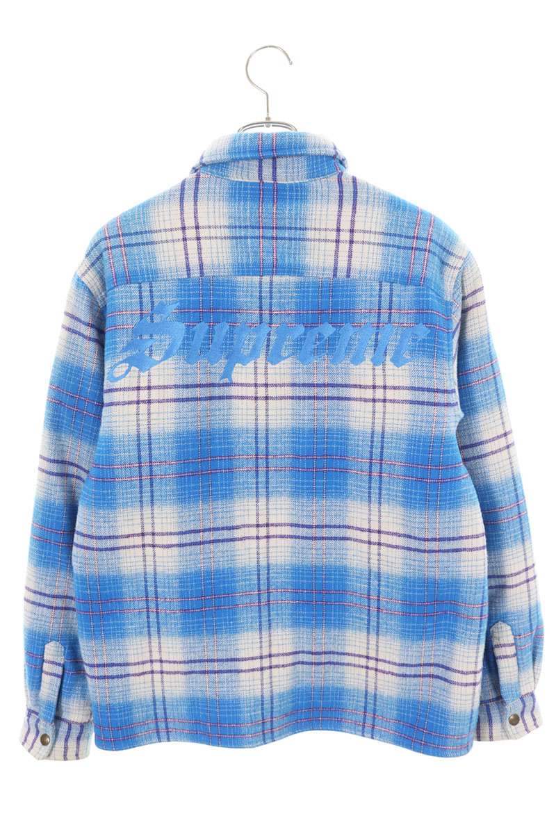 Supreme 23AW Lined Flannel Snap Shirt Back Embroidered Logo Blouson Size S