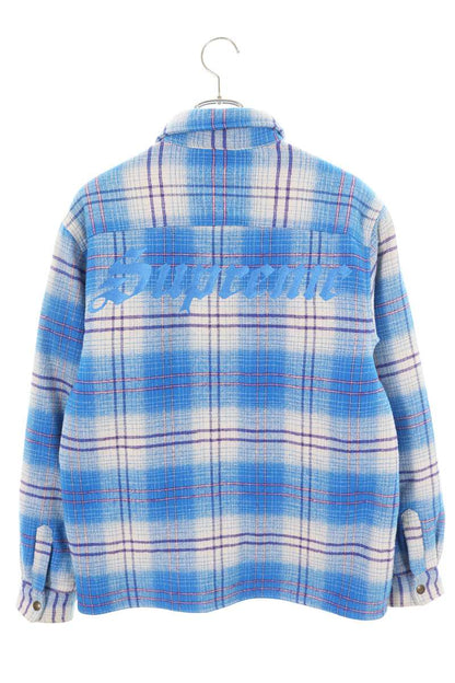 Supreme 23AW Lined Flannel Snap Shirt Back Embroidered Logo Blouson Size S