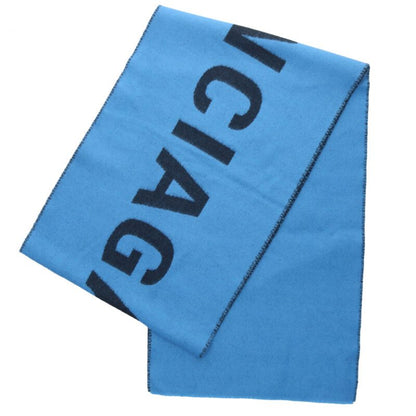 Balenciaga Logo Scarf Black x Blue