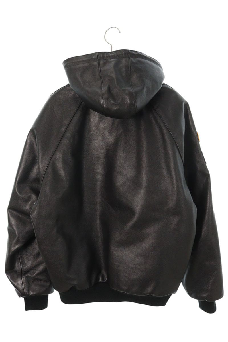 SUPREME 24AW Vanson Leather Hooded Jacket Black Size L