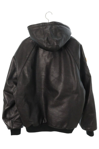 SUPREME 24AW Vanson Leather Hooded Jacket Black Size L