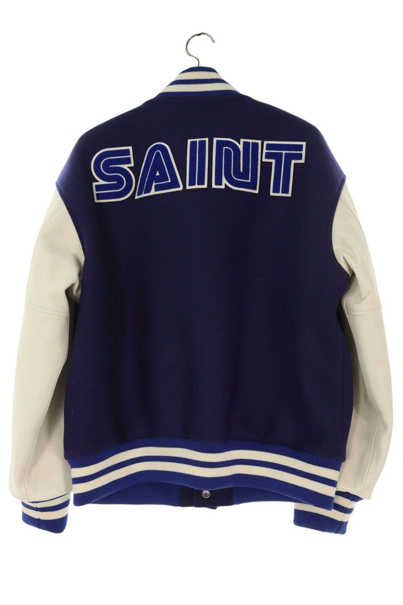 SAINT MICHAEL SEGA Varsity Jacket Blue/White Size M