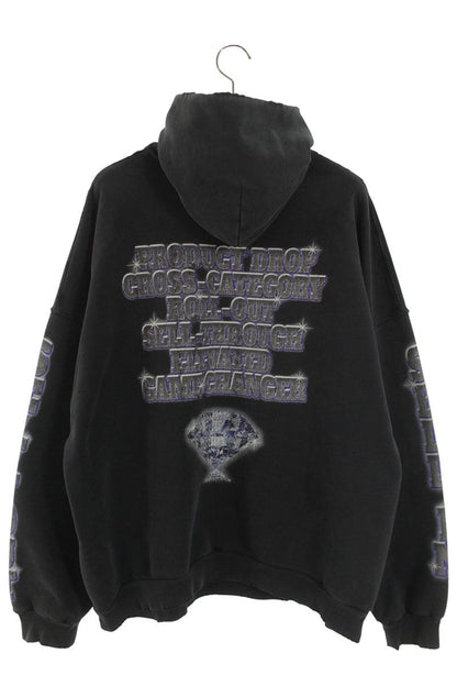 Balenciaga 23AW Patchwork Pullover Hoodie Black Size 3