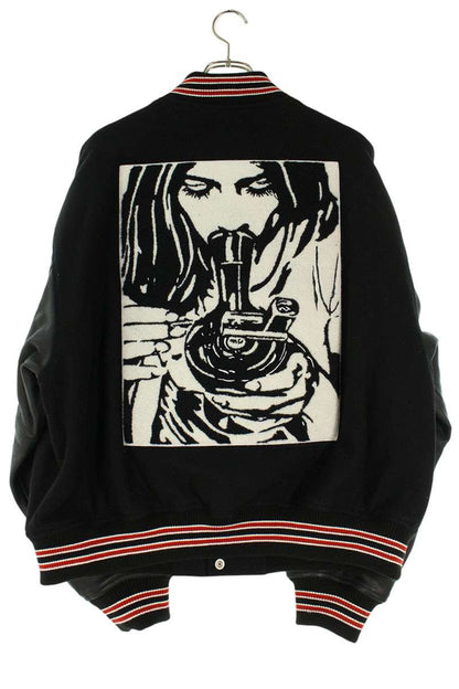 Supreme 24AW Varsity Jacket Leather Blouson Black Size L