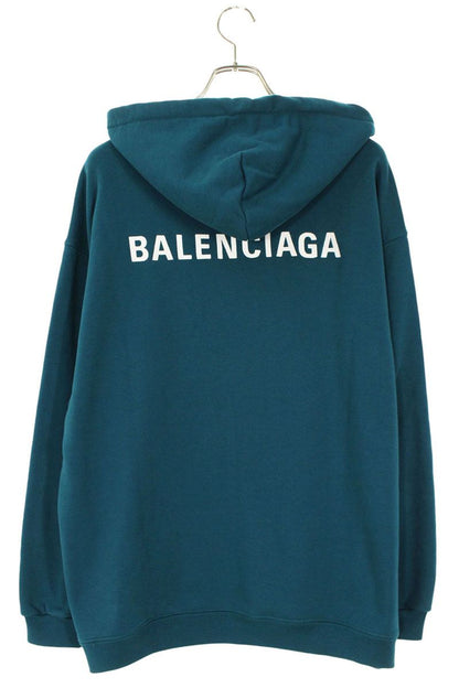 Balenciaga Logo Embroidered Pullover Hoodie Green Size L