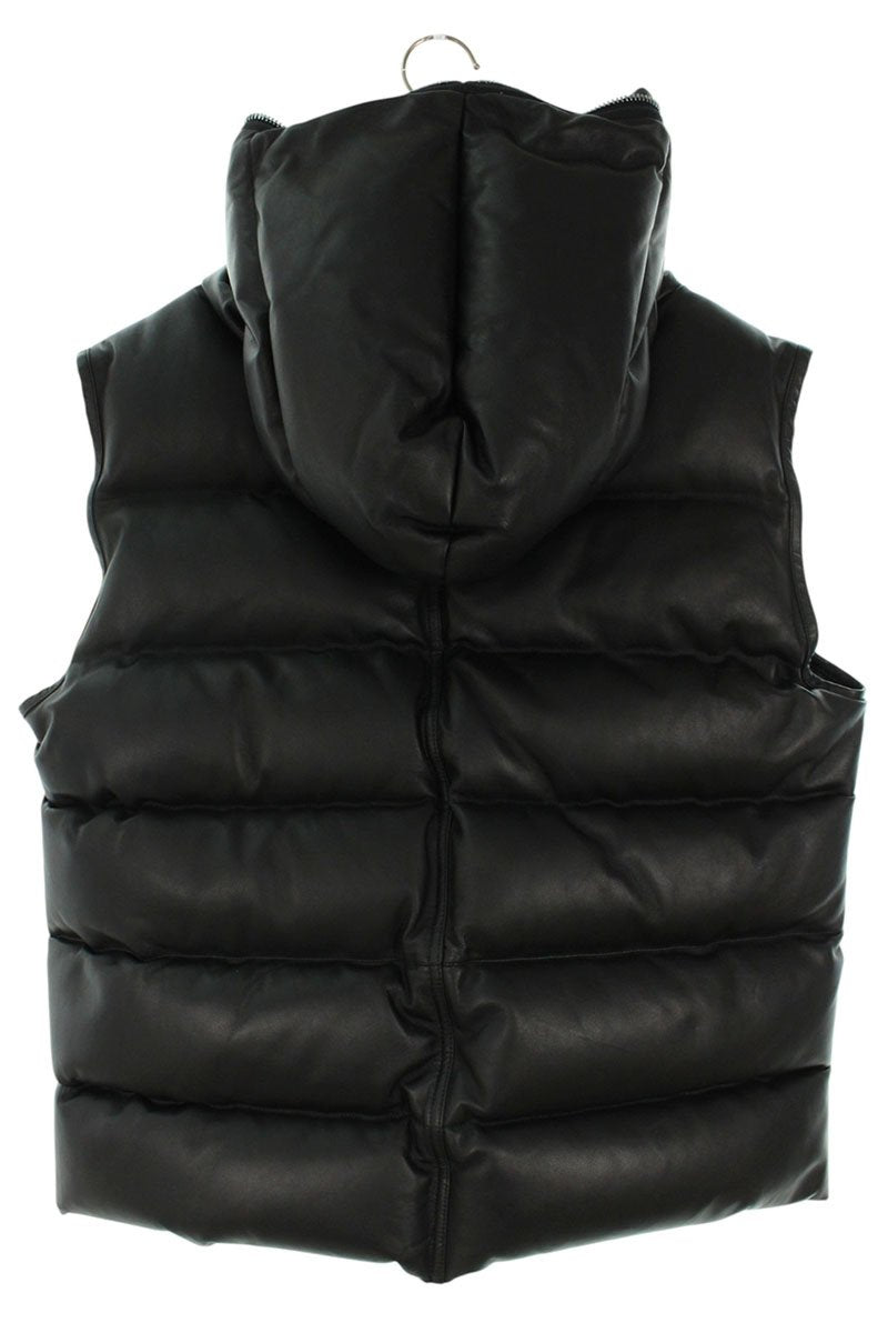 Rick Owens 23AW Lamb Leather Hooded Down Vest Size M