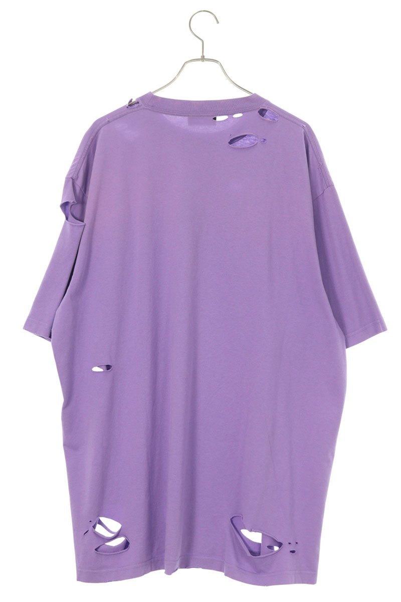 Balenciaga Logo Print T-Shirt Purple Size S