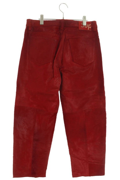 Supreme 25SS Leather Long Pants Red US 32