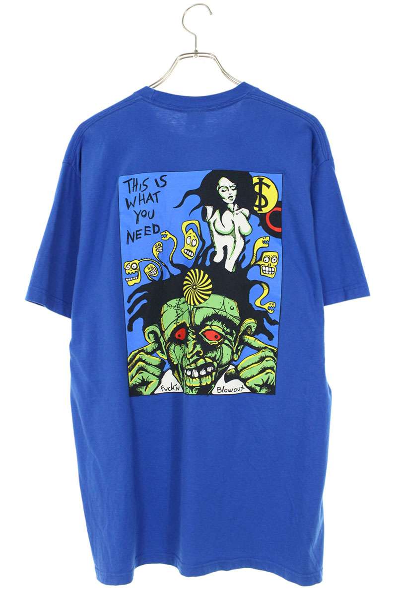 Supreme Front Print T-Shirt Blue Size L