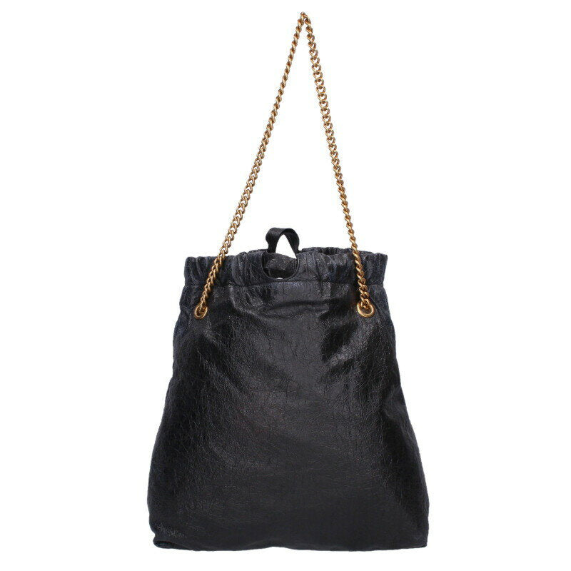 Balenciaga Crushed tote Limited edition charm chain shoulder bag Black x Gold