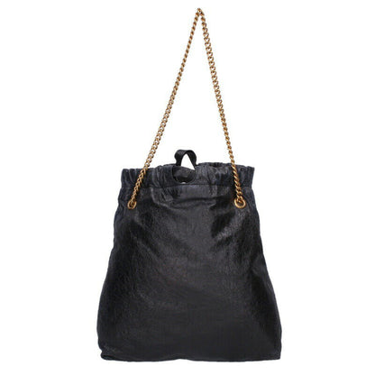 Balenciaga Crushed tote Limited edition charm chain shoulder bag Black x Gold