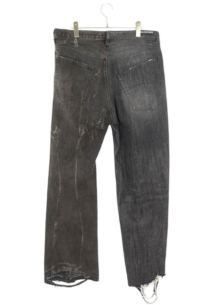 Balenciaga Distressed Denim Pants Black Size M