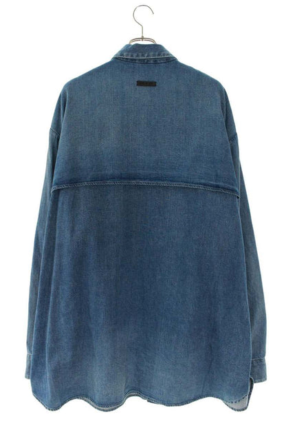 Vintage Fear of God Tops - FEAR OF GOD Denim Oversized Long Sleeve Shirt Blue Size L - Authentic Archive