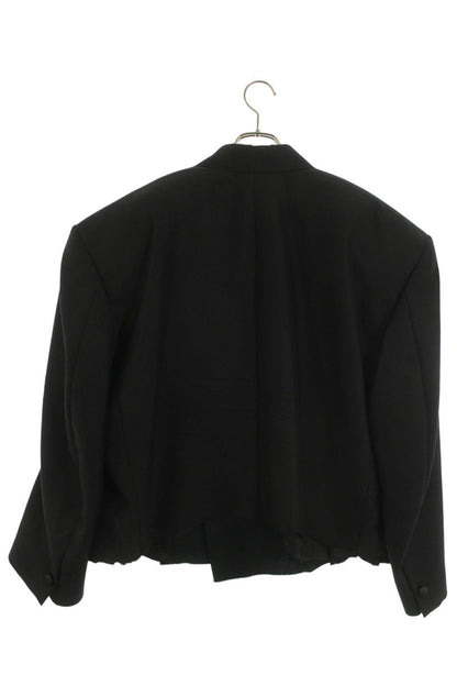 BALENCIAGA Peak Lapel Cutoff Tailored Jacket Black Size S