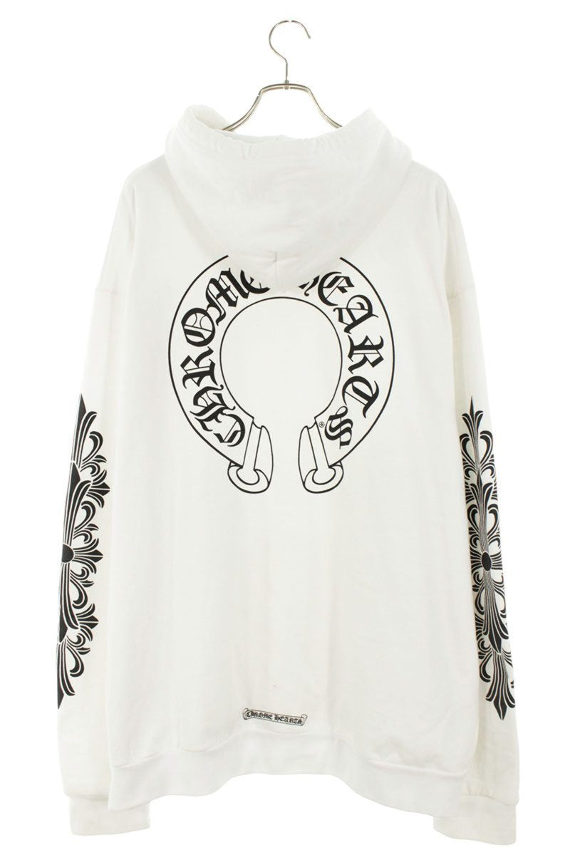 Chrome Hearts SWTSHRT PLVR Horseshoe Print Pullover Hoodie White Size XXL