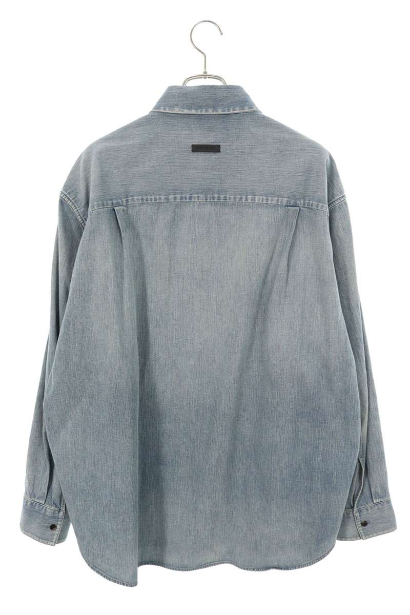 Vintage Fear of God Tops - FEAR OF GOD Well-Washed Oversized Long Sleeve Shirt Blue Size XL - Authentic Archive