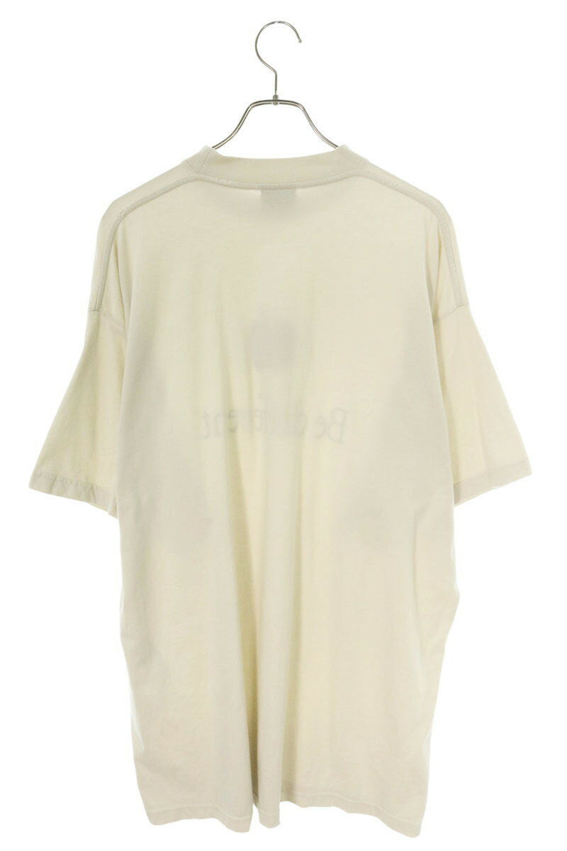 Balenciaga 22AW Be different Embroidered T-Shirt Beige Size M