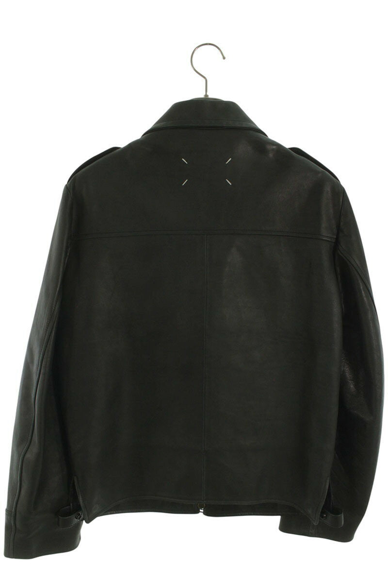 Maison Margiela 21AW Leather Jacket Black x Green Size 44