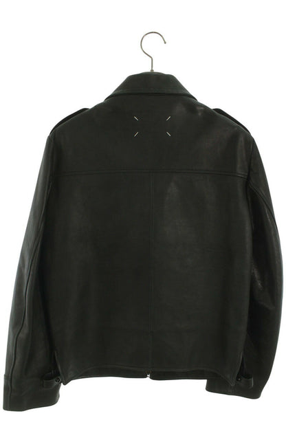 Maison Margiela 21AW Leather Jacket Black x Green Size 44