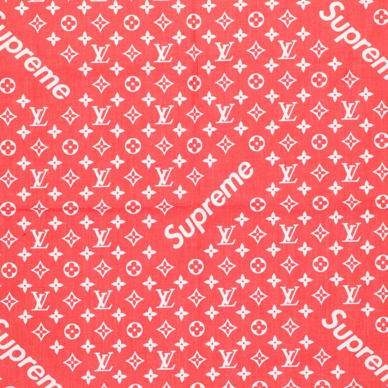 Supreme 17AW Louis Vuitton Monogram Scarf Red One Size