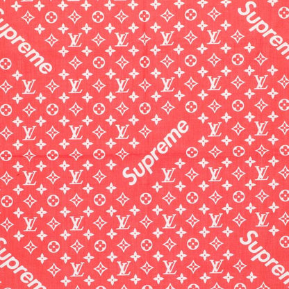 Supreme 17AW Louis Vuitton Monogram Scarf Red One Size