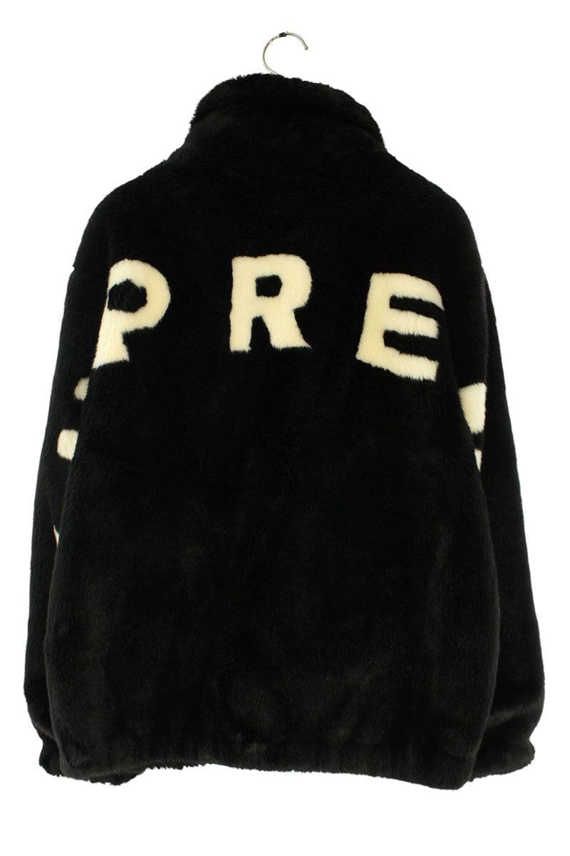 Supreme 17SS Faux Fur Bomber Jacket Black x White Size S