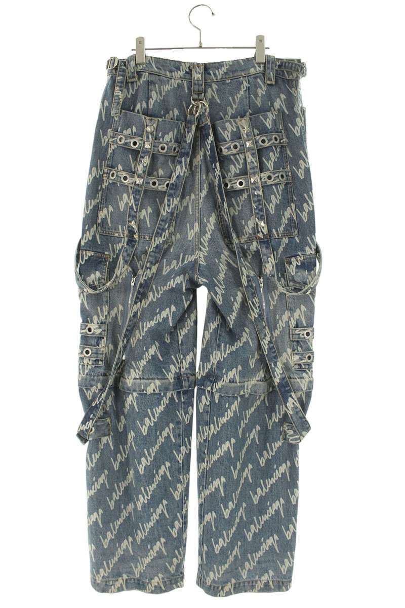 BALENCIAGA Studded Baggy Denim Pants Blue Size 29
