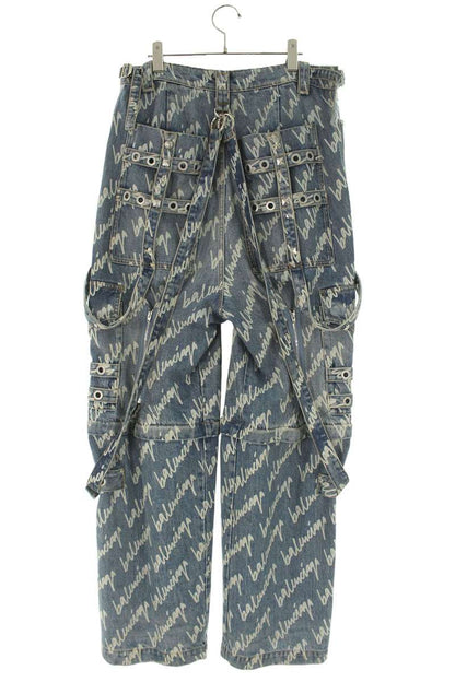 BALENCIAGA Studded Baggy Denim Pants Blue Size 29