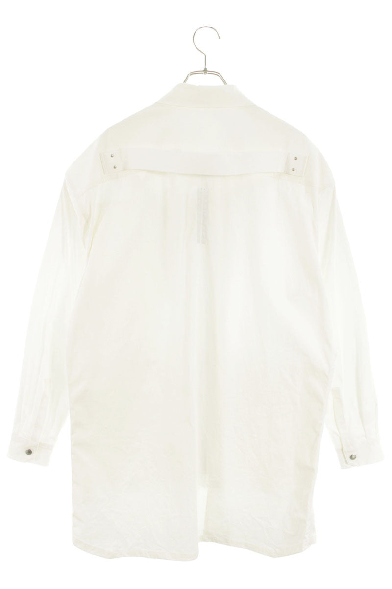 Rick Owens TE Oversized Long Sleeve Shirt White Size 46