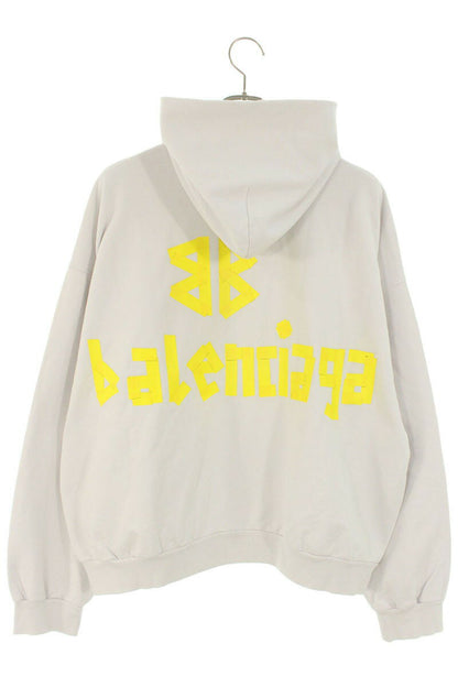 Balenciaga TAPE Type Distressed Hoodie White Size S