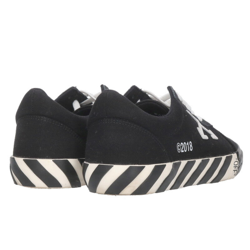 Off-White VULCANIZED STRIPED LOW TOP Sneakers Black x White Size 45
