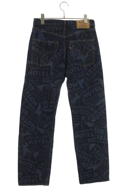Hysteric Glamour All-Over Print Denim Pants Blue Size 28