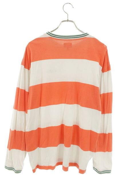 Supreme 19AW printed stripe L S Top Orange x White Size S