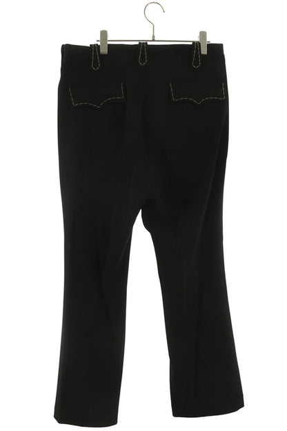 Needles Logo Embroidered Flare Long Pants Black x Yellow Size M