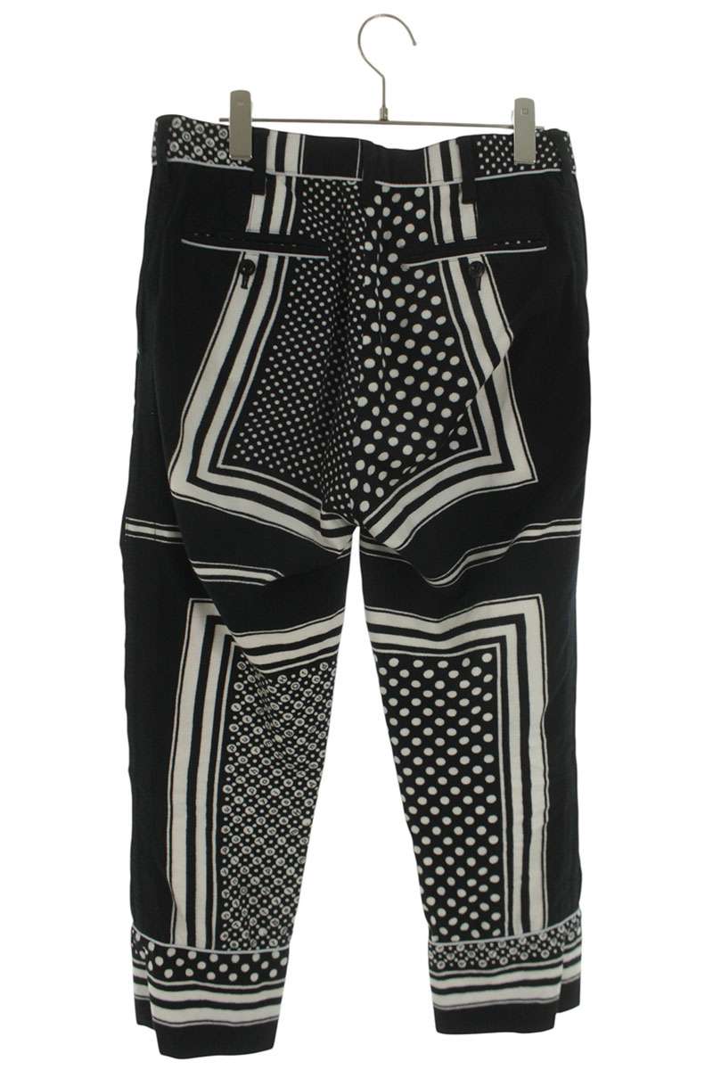 Sacai 16AW All-Over Print Long Pants Black x White US 30