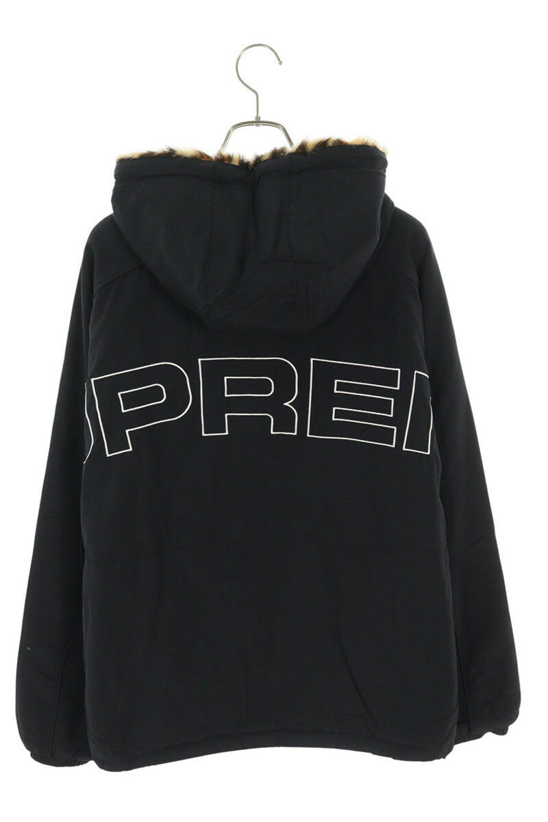 Supreme 25SS Faux Fur Reversible Hooded Track Jacket Black Size XL