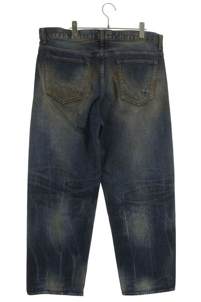 Supreme 25AW Distressed Loose Fit Selvedge Jean Denim Pants Blue Size 36