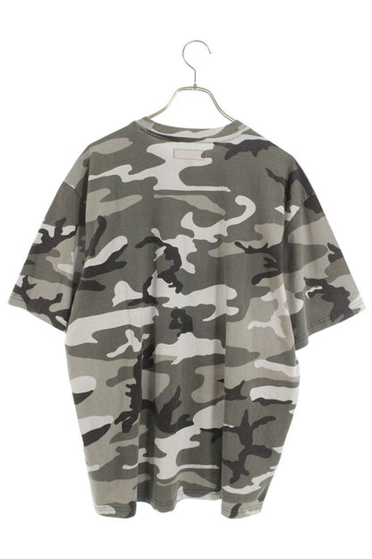 Supreme Washed S S Top Camo Logo Embroidered T-Shirt Gray x White x Black Size L