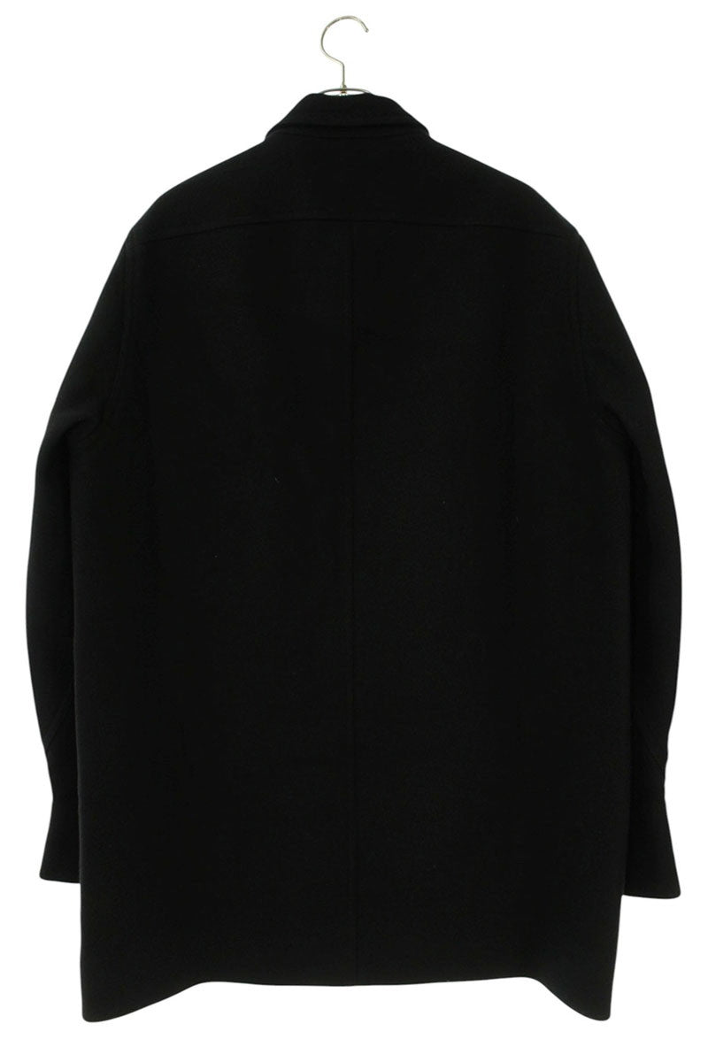 Rick Owens Melton Stand Collar Coat Black Size S