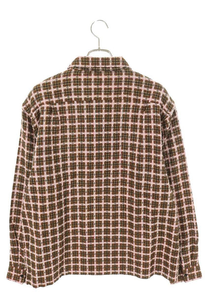 Supreme 25AW Metallic Plaid Zip Up Shirt Brown x Pink Size XL