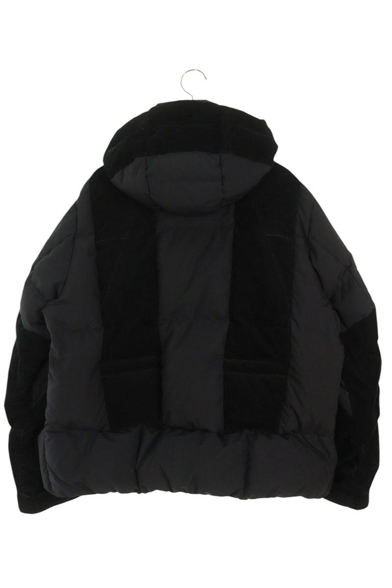 Sacai Corduroy Puffer Hooded Down Jacket Black Size L