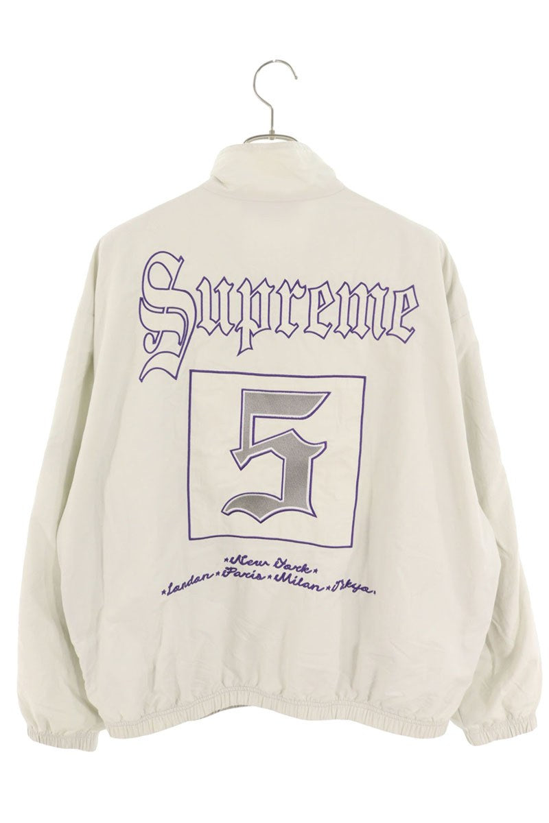 Supreme 25SS Old English Track Jacket White x Purple Size L