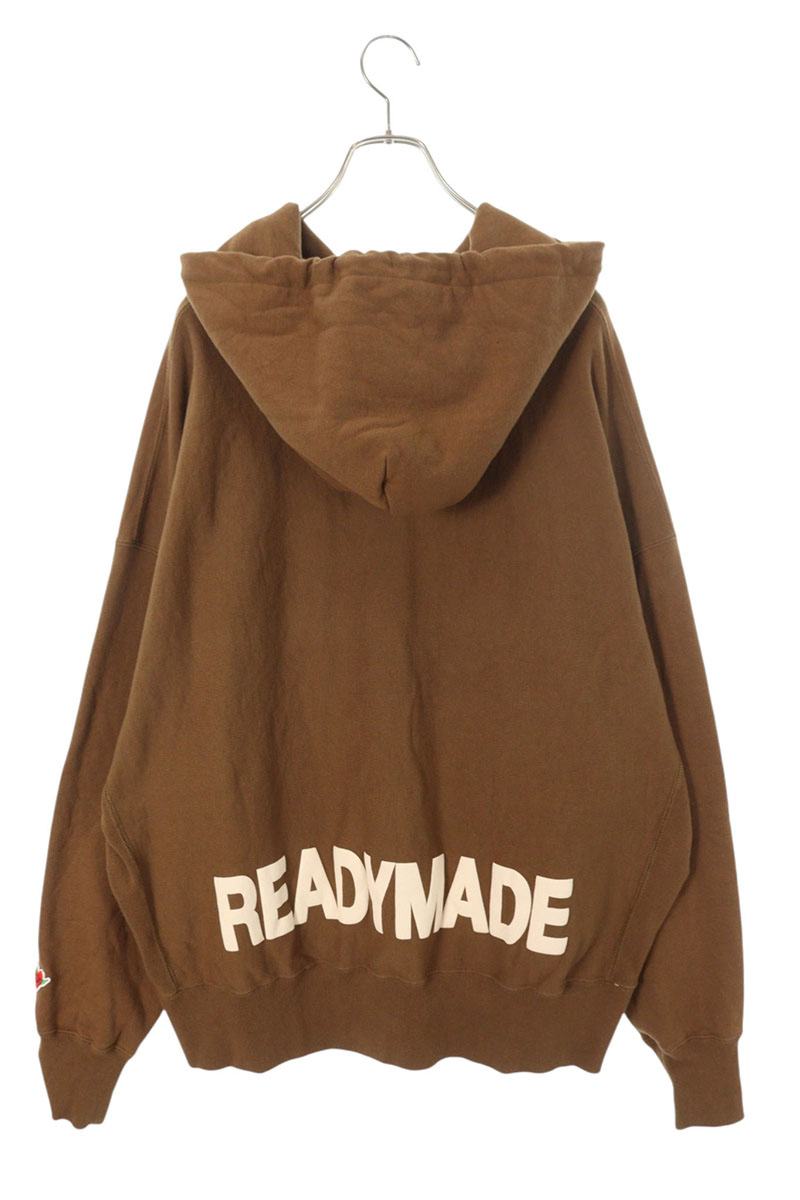 READYMADE Logo Embroidered Hoodie Brown Size XXL