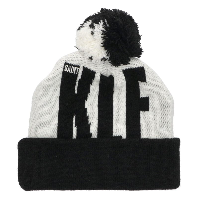 Saint Michael Logo Patch Beanie Black x White Size ONE